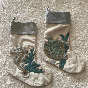 Beautiful beaded Christmas stockings